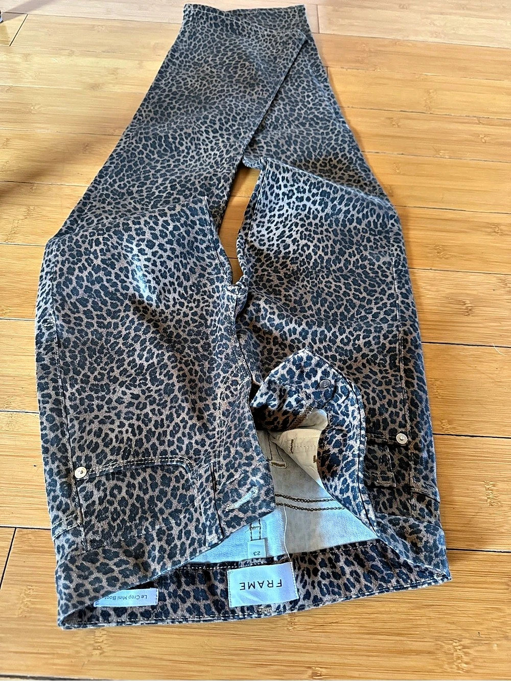 FRAME Le Crop Mini Boot Leopard Print Jeans Leopard Print Skinny Jeans